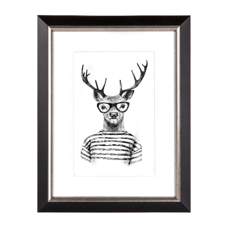 Fotolijst Salieri Zwart/Zilver 60x90 cm - Art Print en Passe Partout
