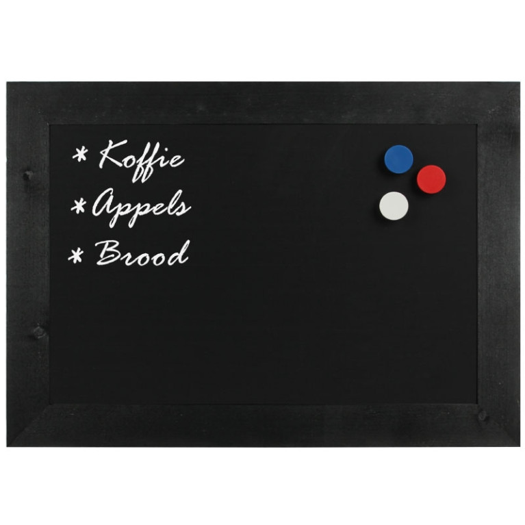Krijtbord Magnetisch Hout Zwart 50x70 cm