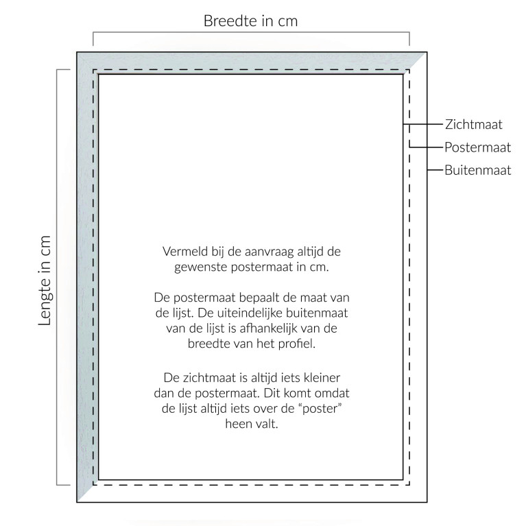Wissellijst Hout Wit Breed - Maatwerk Calculator