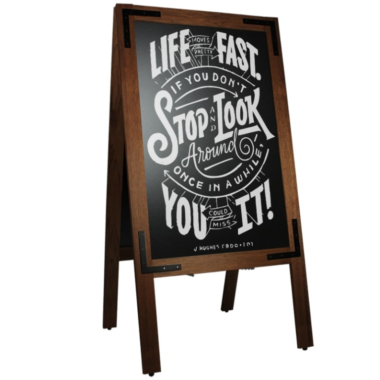 Krijtstoepbord Noir 70x135cm Overview Sfeer
