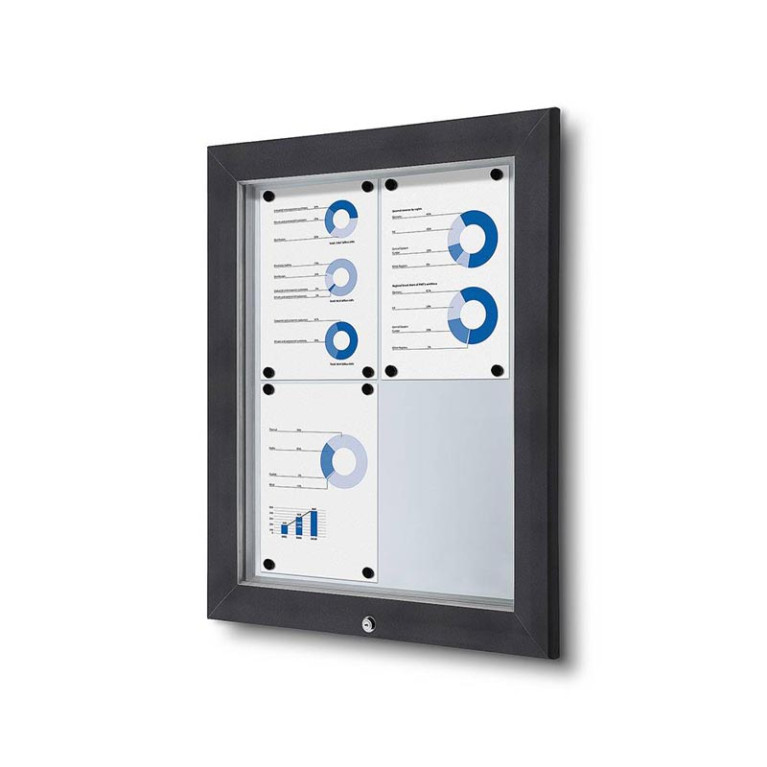 Informatiekast Buiten Whiteboard 4x A4 Antracietgrijs