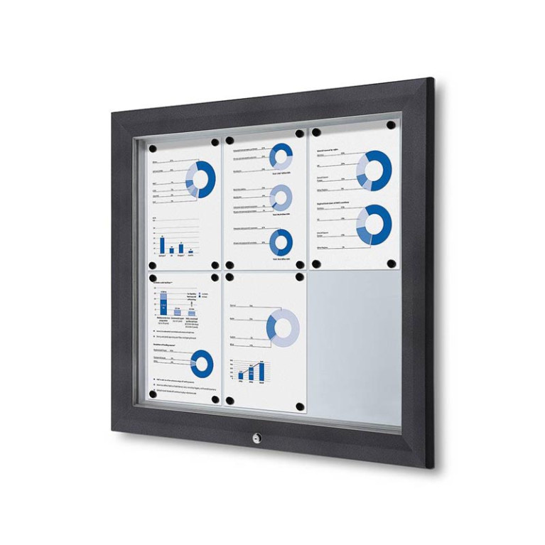 Informatiekast Buiten Whiteboard 6x A4 Antracietgrijs
