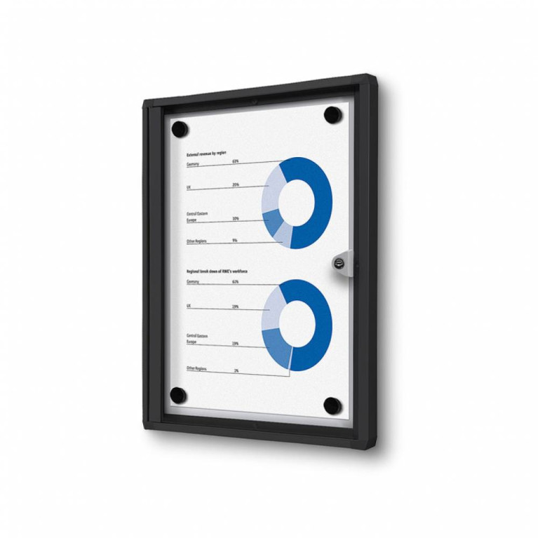 Informatiekast Binnen Whiteboard 1x A4 Budget Zwart 