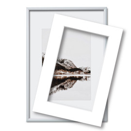 Fotolijst met passe partout 30x40cm zilver