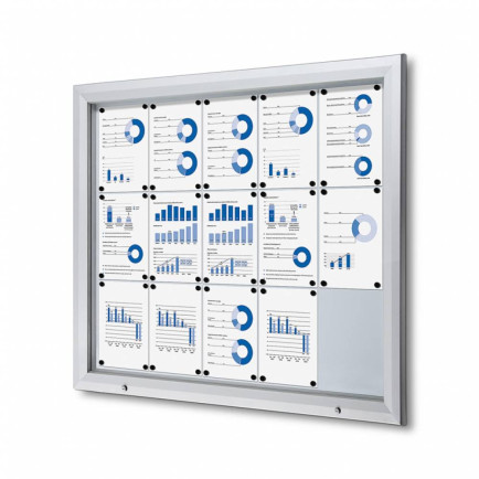 Informatiekast Buiten Whiteboard 15x A4