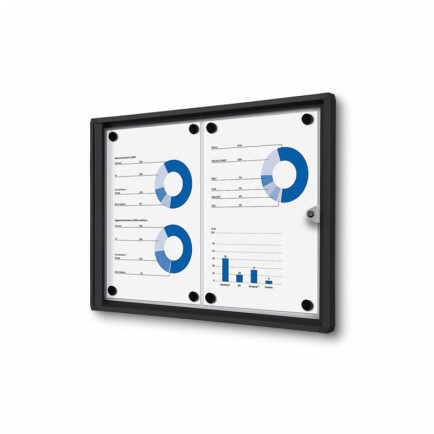 Informatiekast Binnen Whiteboard 2x A4 Budget Zwart